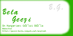 bela geczi business card